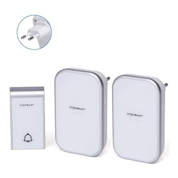 Aigostar - SET 2x Bežični zvonce za utičnicu 230V/12V IP44 belo