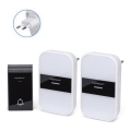 Aigostar - SET 2x Bežično zvono za utičnicu 230V/12V IP44 bela/crna