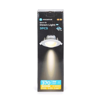 Aigostar - SET 3x LED ugradna svetla LED/5W/230V 3000K, prečnik 8,5 cm, bela