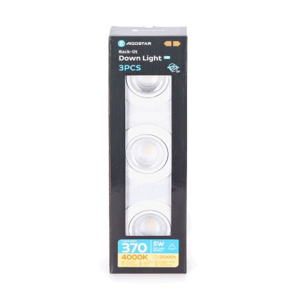 Aigostar - SET od 3 LED ugradnih svetiljki LED/5W/230V 4000K Ø 8,5 cm bela