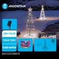 Aigostar - Solarna LED božićna dekoracija LED/0,26W/3,7V 75cm IP65 500 mAh hladna bela