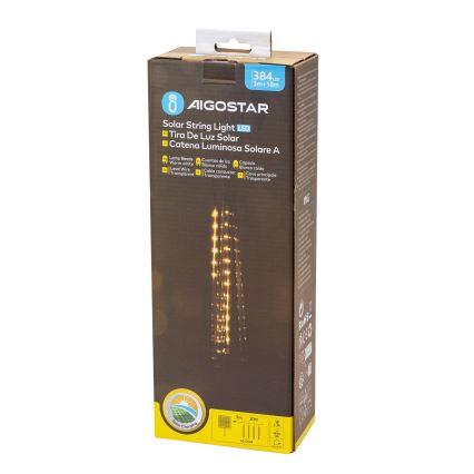 Aigostar - LED solarni božićni lanac 384xLED/13m 1200 mAh IP65 toplo belo