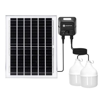 Aigostar - solarni LED luster sa senzorom 2xLED/70W/12V 12000 mAh 6500K IP65 prečnik 12 cm + daljinski upravljač