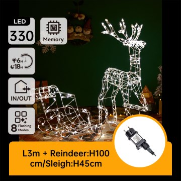 Aigostar - Spoljašnja LED dekoracija LED/3,6W/31/230V 2700K 90/45cm IP44 irvas sa saonicama
