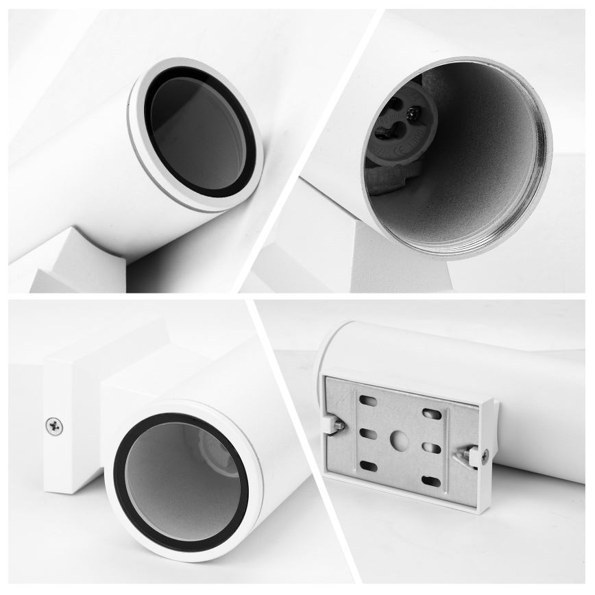Aigostar - Spoljašnja zidna lampa 2xGU10/230V bela IP65 okrugla