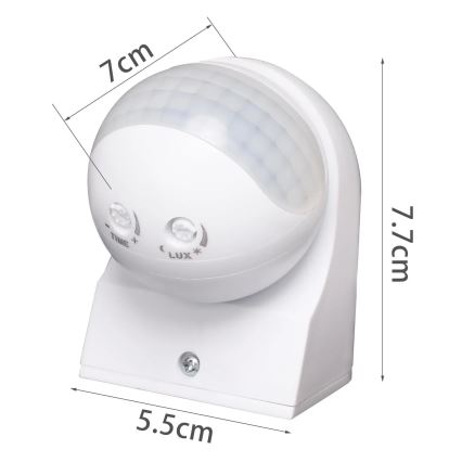 Aigostar - Spoljni infracrveni senzor pokreta 230V IP44 beli