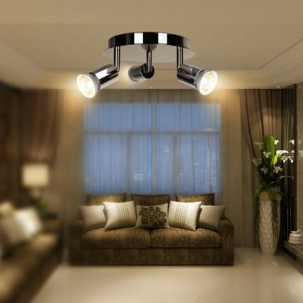 Aigostar - Spot svetlo 3xGU10/60W/230V sjajni hrom