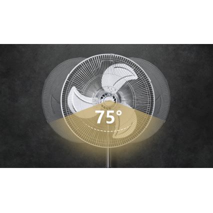 Aigostar - Stajaći ventilator 50W/230V sjajni hrom/crna