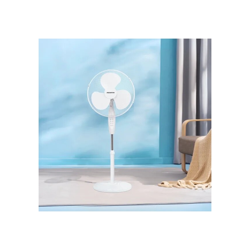 Aigostar - Stajaći ventilator 40W/230V 123 cm bela