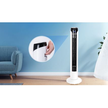 Aigostar - Stojeći ventilator 50W/230V crna/bela + daljinski upravljač