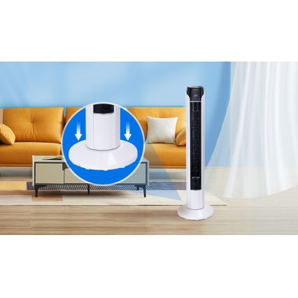 Aigostar - Stojeći ventilator 50W/230V crna/bela + daljinski upravljač