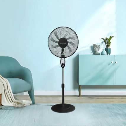 Aigostar - Stojeći ventilator 55W/230V 130 cm crni + daljinski upravljač