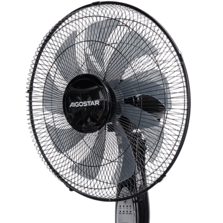 Aigostar - Stajaći ventilator 60 W/230 V, 130 cm, crni + daljinsko upravljanje
