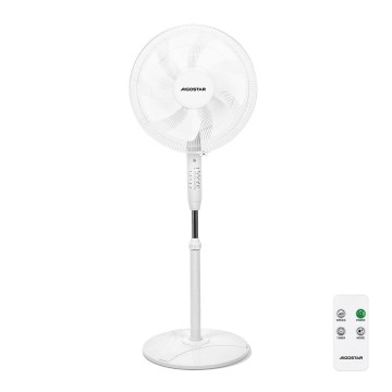 Aigostar - Stojeći ventilator 60W/230V beo + daljinsko upravljanje