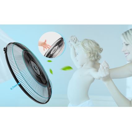 Aigostar - Stojeći ventilator sa maglenim efektom 95W/230V crna/siva + daljinski upravljač
