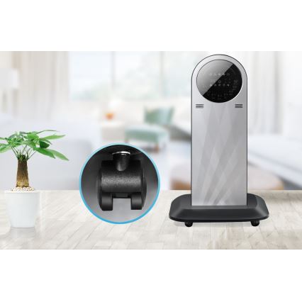Aigostar - Stojeći ventilator sa maglenim efektom 95W/230V crna/siva + daljinski upravljač