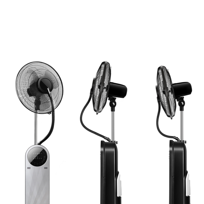Aigostar - Stojeći ventilator sa maglenim efektom 95W/230V crna/siva + daljinski upravljač