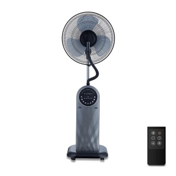 Aigostar - Stojeći ventilator sa maglenim efektom 95W/230V crna/siva + daljinski upravljač