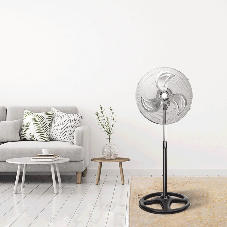 Aigostar - Stojni ventilator 50W/230V, prečnika 50 cm, hrom/crna