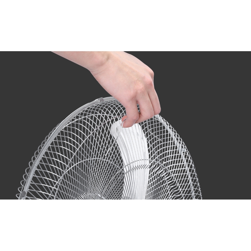Aigostar - Stojni ventilator 50W/230V, prečnika 50 cm, hrom/crna