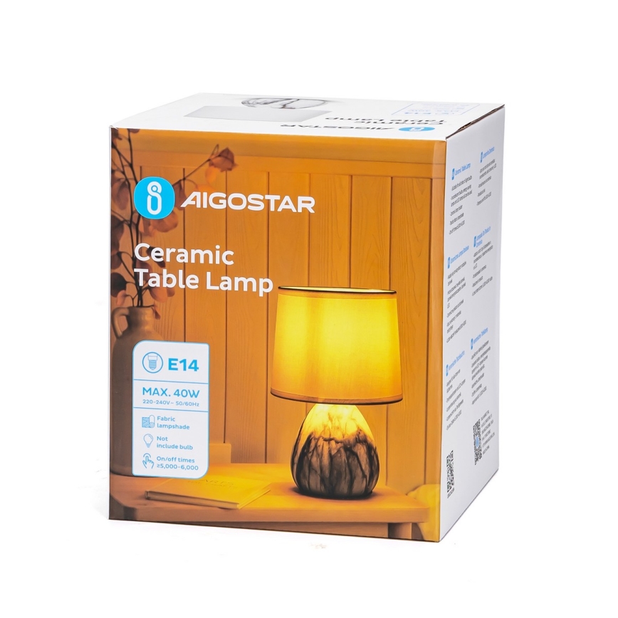 Aigostar - Stona lampa 1xE14/40W/230V bela