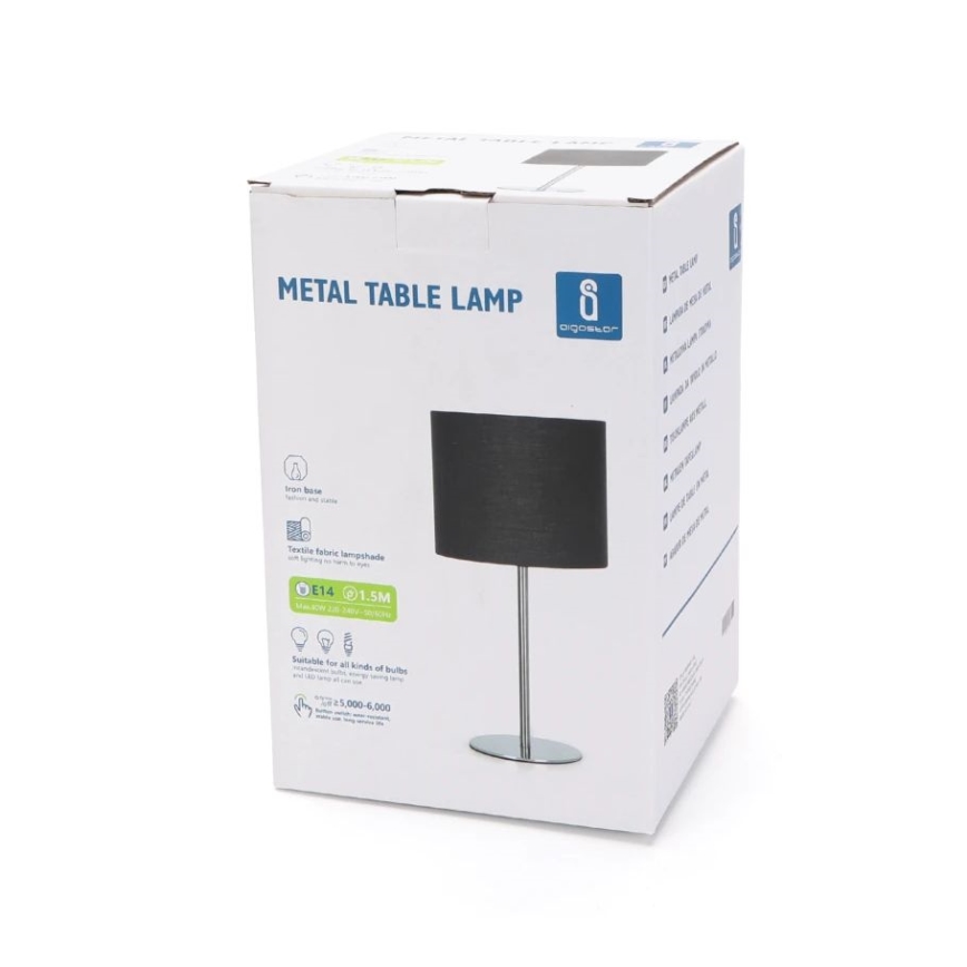 Aigostar - Stona lampa 1xE14/40W/230V crna