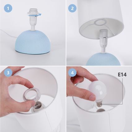 Aigostar - Stona lampa 1xE14/40W/230V plava/bela