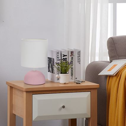 Aigostar - Stona lampa 1xE14/40W/230V ružičasta/bela