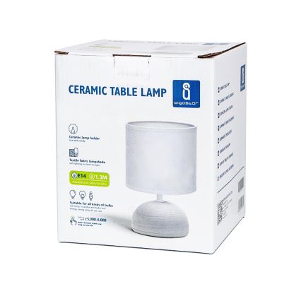 Aigostar - Stona lampa 1xE14/40W/230V siva/bela