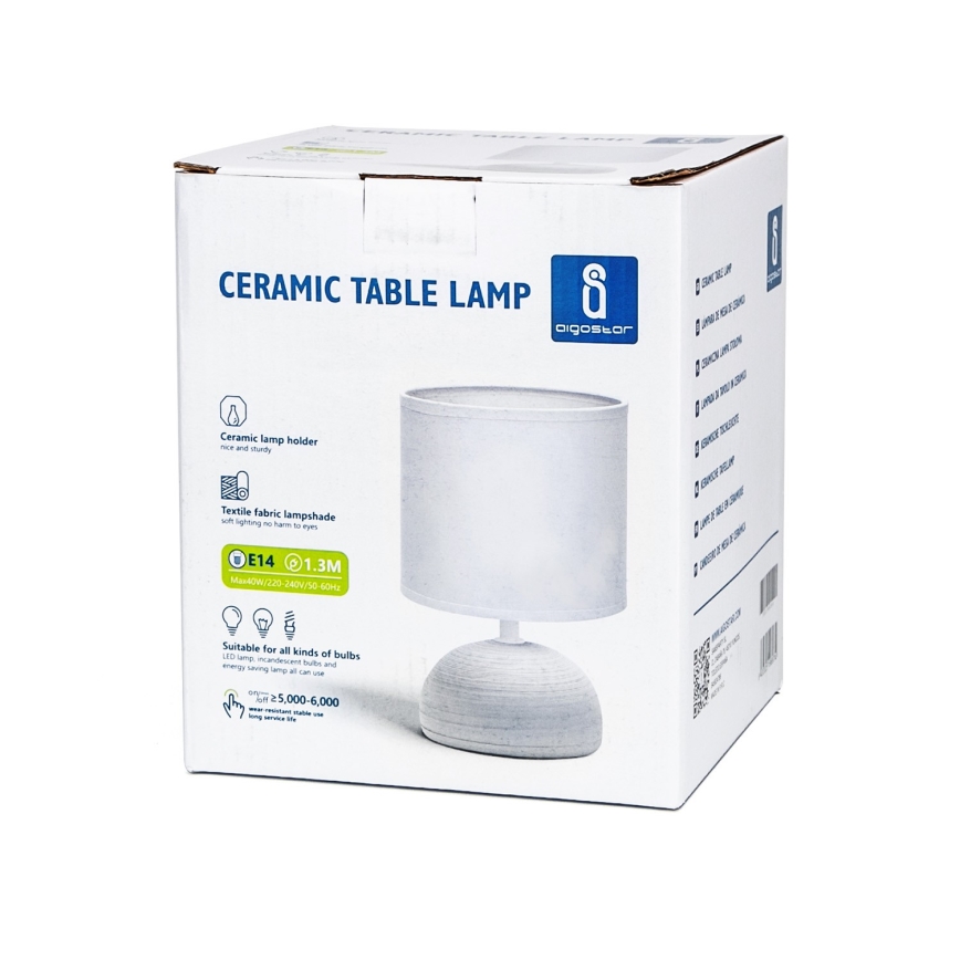 Aigostar - Stona lampa 1xE14/40W/230V siva/bela