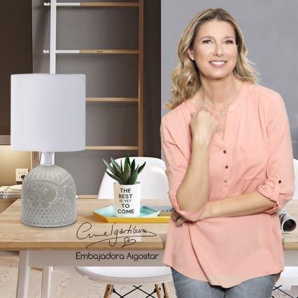 Aigostar - Stona lampa 1xE14/40W/230V siva/bela