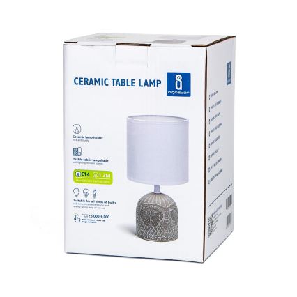 Aigostar - Stona lampa 1xE14/40W/230V siva/bela
