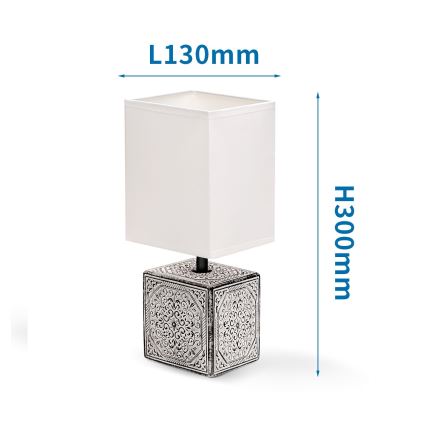 Aigostar - Stona lampa 1xE14/40W/230V siva/bela