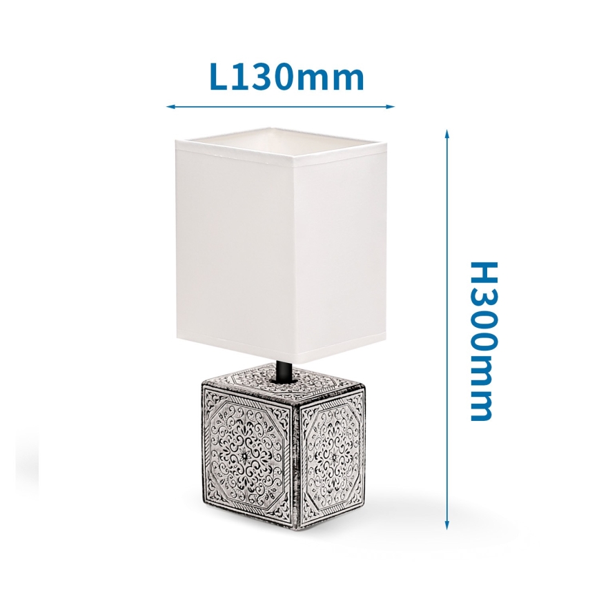 Aigostar - Stona lampa 1xE14/40W/230V siva/bela
