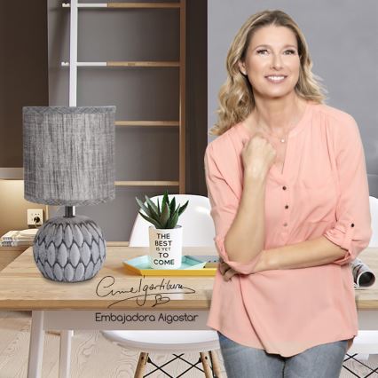 Aigostar - Stona lampa 1xE14/40W/230V siva