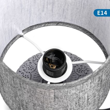 Aigostar - Stona lampa 1xE14/40W/230V siva