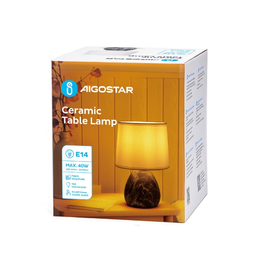 Aigostar - Stona lampa 1xE14/40W/230V siva