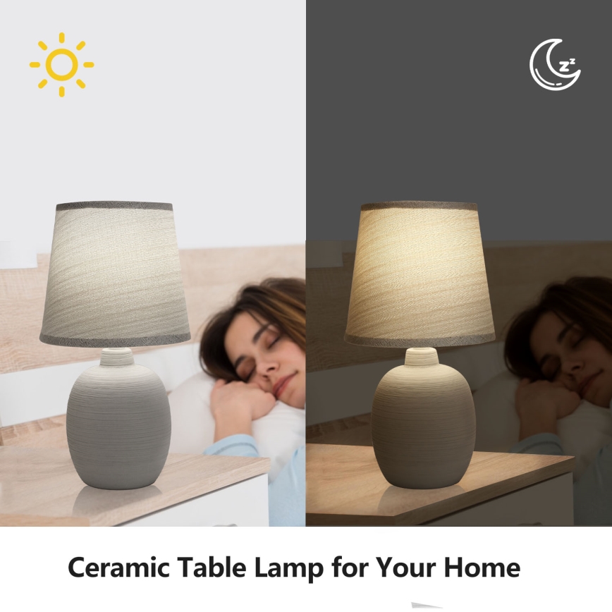 Aigostar - Stona lampa 1xE14/40W/230V siva