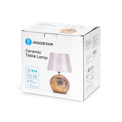Aigostar - Stona lampa 1xE14/40W/230V zlatna