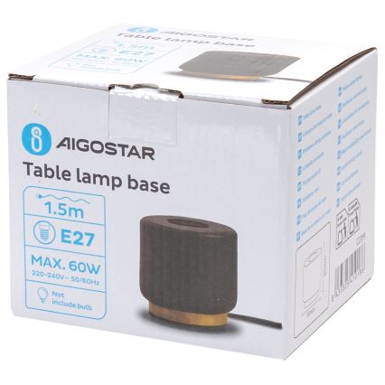 Aigostar - Stona lampa 1xE27/60W/230V crna