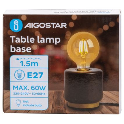 Aigostar - Stona lampa 1xE27/60W/230V crna