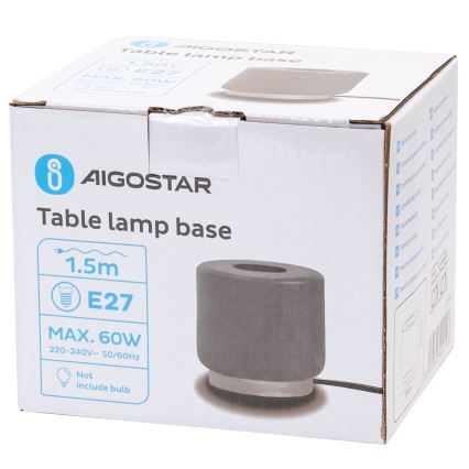 Aigostar - Stona lampa 1xE27/60W/230V siva