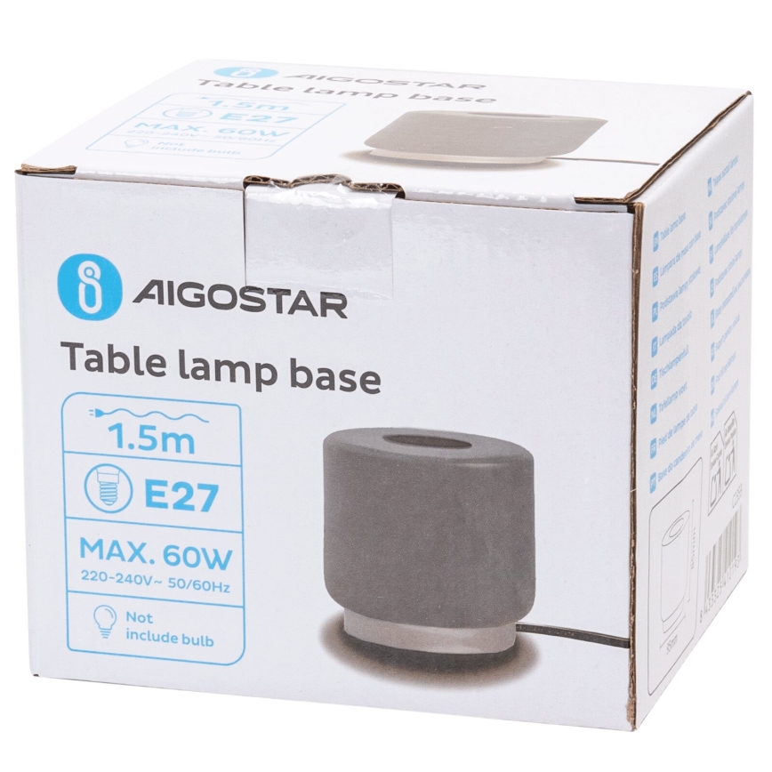 Aigostar - Stona lampa 1xE27/60W/230V siva