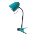Aigostar -  Stona lampa sa klipsom 1xE27/11W/230V plava/sjajni hrom