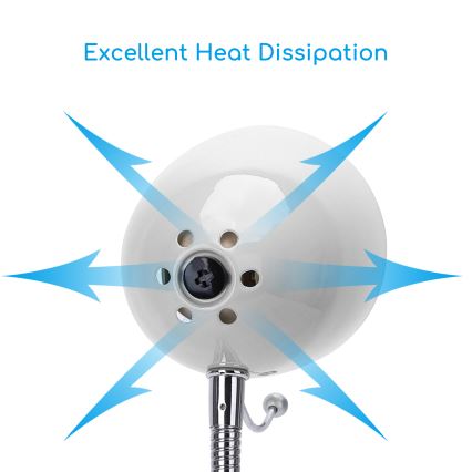 Aigostar - Stona lampa sa klipsom 1xE27/11W/230V bela/sjajni hrom