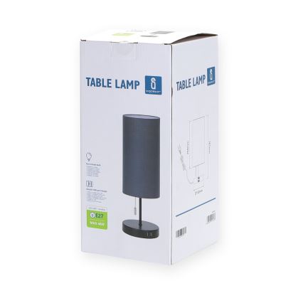 Aigostar - Stona lampa sa USB portom 1xE27/40W/230V crna