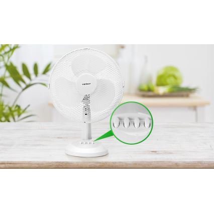 Aigostar - Stoni ventilator 35W/230V 34 cm bela