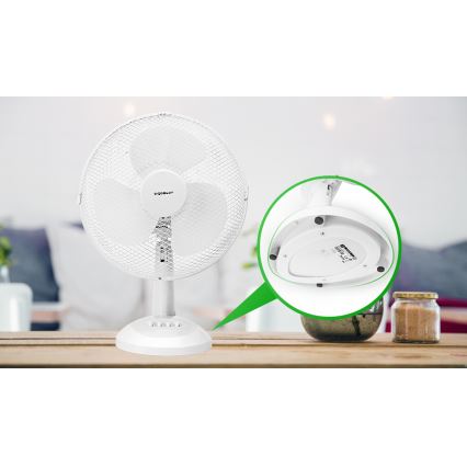 Aigostar - Stoni ventilator 35W/230V 34 cm bela