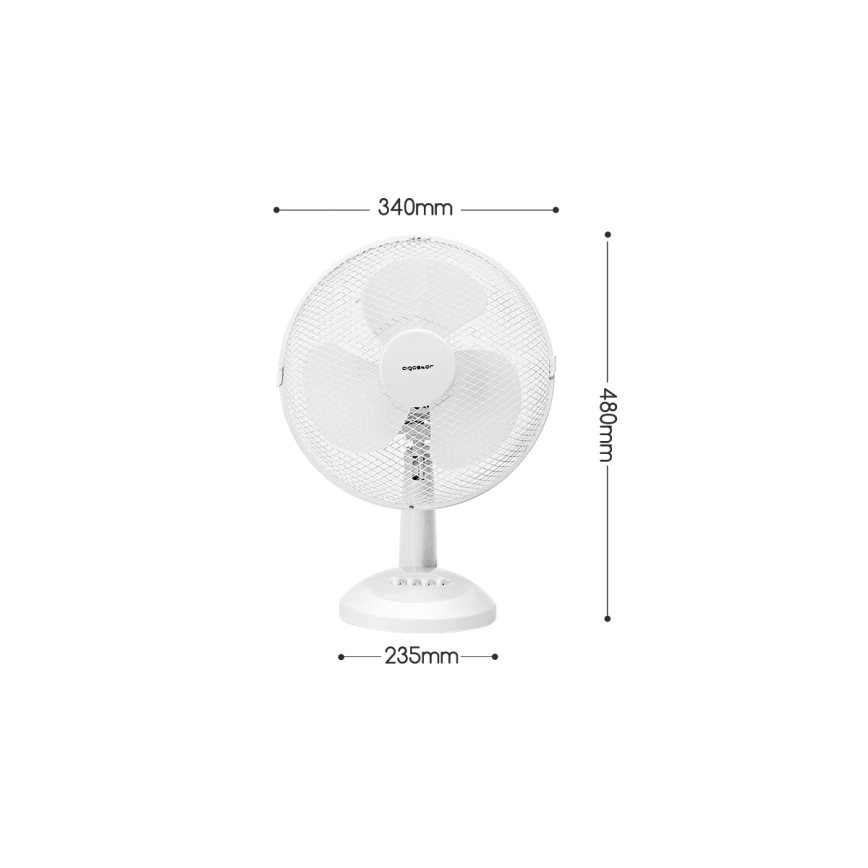 Aigostar - Stoni ventilator 35W/230V 34 cm bela