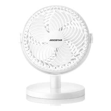 Aigostar - Stoni ventilator 3W/5V beli